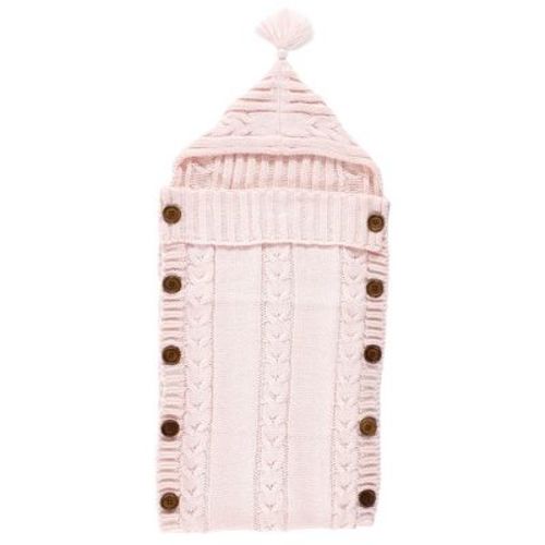 Hudson Baby Infant Girl Knitted Baby Lounge Stroller Wrap Sack, Blushing Bride, One Size