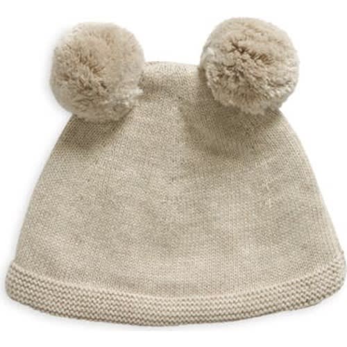 Double Pompom Organic Cotton Beanie