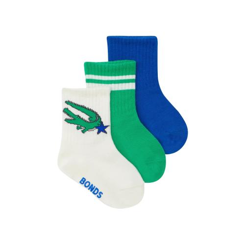 Bonds Baby 3 Pack Pattern Rib Crew Socks - Kmart