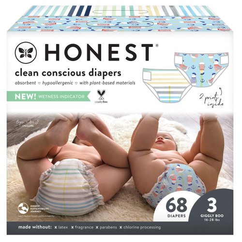 The Honest Company Clean Conscious Diapers Club Box - Size 3, 2 Print Pack