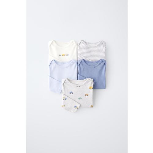 1-3 months FIVE-PACK STAR AND STRIPE BODYSUITS - Multicolored | ZARA United States