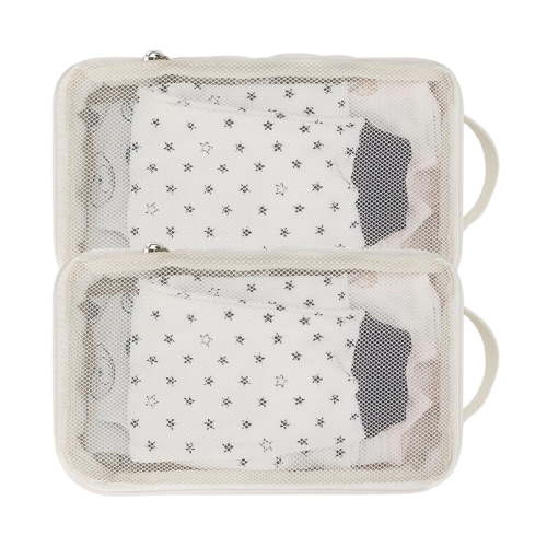 EcoNest Baby Bag Organizer Pouches 2 Pack Pod Hanging Bag Mesh Bag Reusable Washable Or Baby Cloth (White)