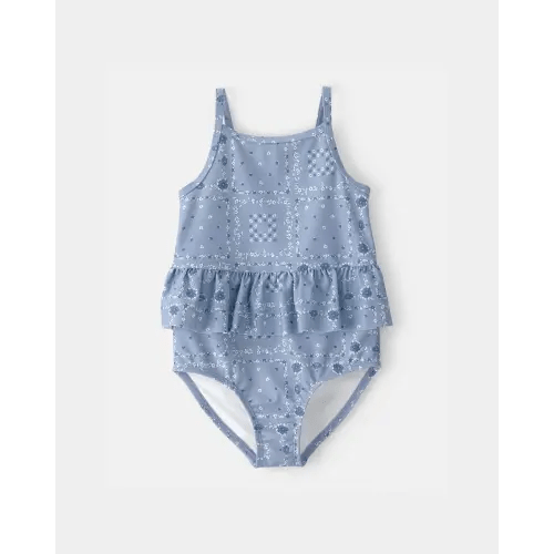 Toddler Girl Bandana Floral 1-Piece Swimsuit - Blue - OshKosh B'gosh | Carter's