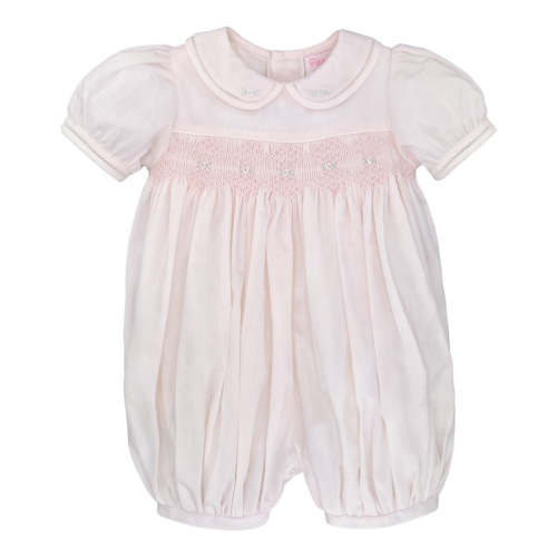 Sara Smocked Bubble Romper- Pink – Littles on 5th