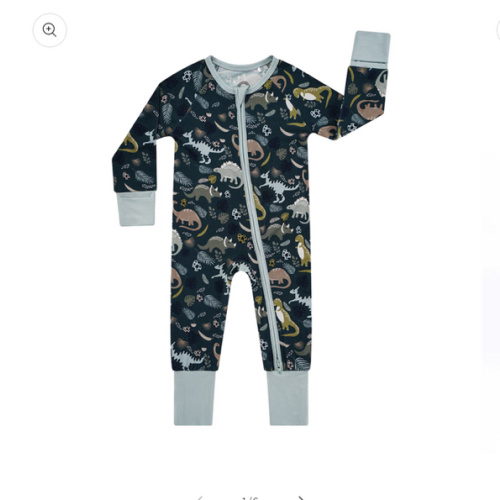 Dinosaur Bamboo Baby Pajama - Convertible Zippy Pajamas – Emerson and Friends