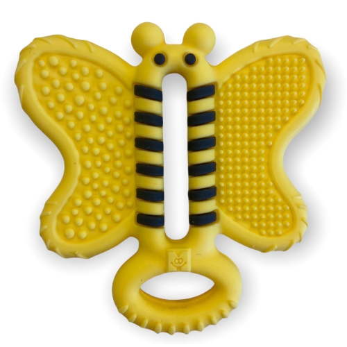 Malarkey Kids Bee Teether, 100% Food Grade Silicone, Soothing, Plastic-Type, Bee, 1 Count