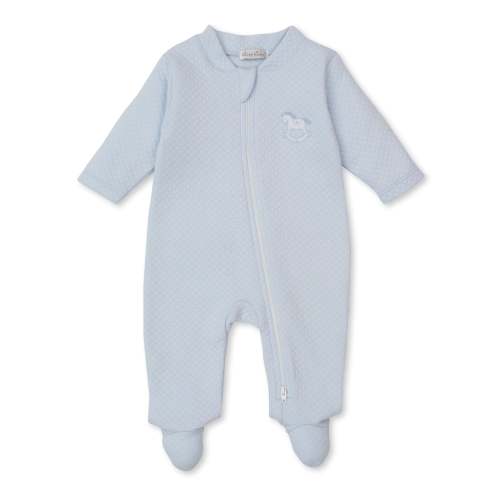 Riding Rockers Blue Jacquard Zip Footie