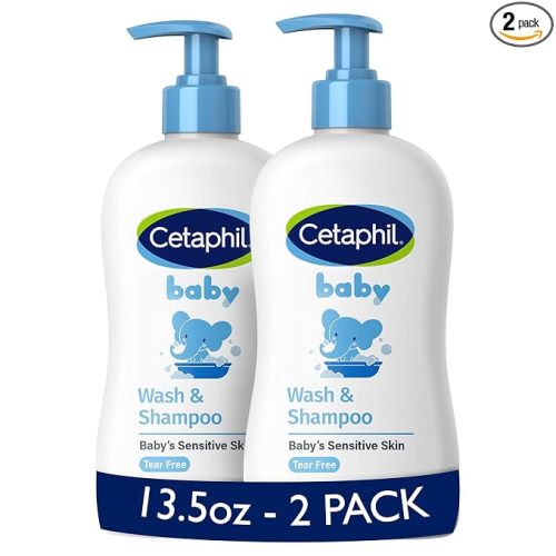 Cetaphil Baby Wash & Shampoo, 13.5oz Pack of 2, Hypoallergenic, Gentle Enough for Everyday Use, Soap Free