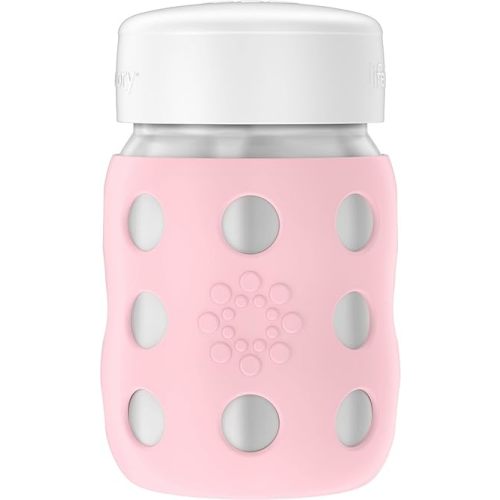 Lifefactory 8-Ounce Stainless-Steel Vacuum-Insulated Wide-Neck Baby Bottle with Flat Cap, Desert Rose (LS2231WDR4)