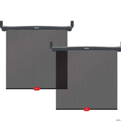 Brica® Sun Safety™ Car Window Roller Shade with White Hot® Heat Alert, Black, 2 Count (Pack of 1)