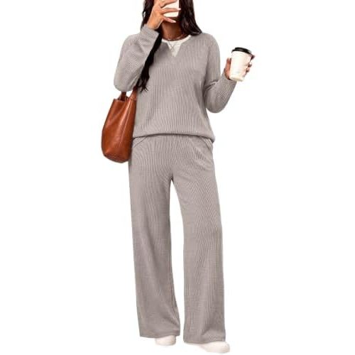 WIHOLL 2 Piece Sets for Women Casual Fall Outifts Lounge Set Matching Sets