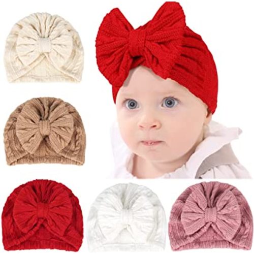 Baby Girl Hat with Disc Flower Newborn Infant Toddlers Beanies Caps Hats Baby Kids Knotted Turbans Headband Cap…