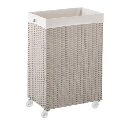 Grey Montauk Rolling Laundry Cart | The Container Store