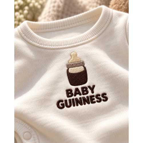 Baby Guinness Embroidered Romper, Funny Baby Bottle Outfit, Irish Baby Gift, Newborn Baby Shower Gift, St Patrick’s Day Baby Romper