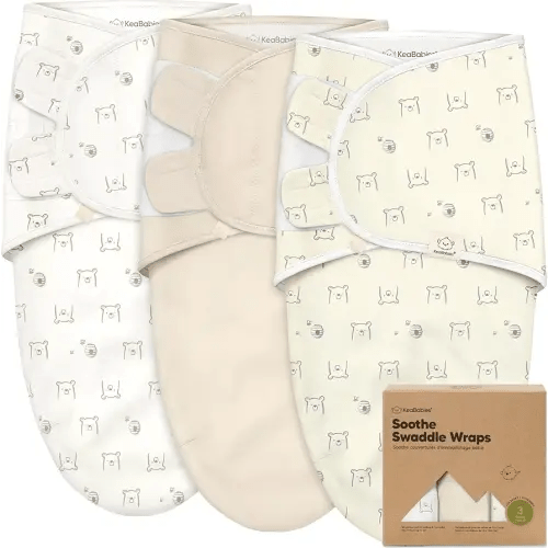 3-Pack Organic Baby Swaddle Sleep Sacks - Swaddles for Newborns, Infant 0-3 Months, Baby Girls, Boys, Soft & Snug Newborn Sleep Sack, Nursery Swaddling Blankets (Bumble Bear)