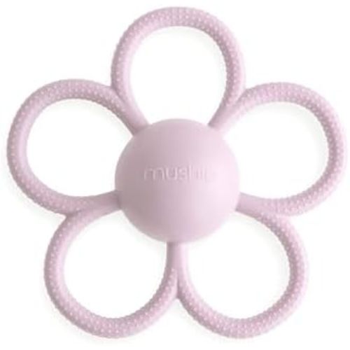 Silicone Daisy Rattle Teether - Soft Lilac