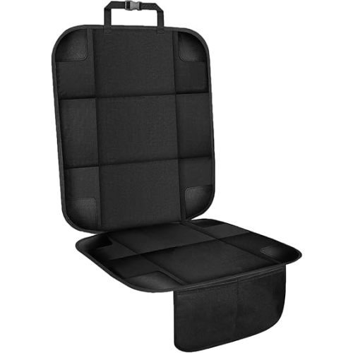 VLM Car Seat Protector for Child Baby Car Seat,600D Waterproof Car Seat Cover with Thick Padding, Non-Slip Backing and 2 Mesh Storage Pockets