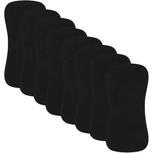 8 Pack Baby Burp Cloths, Unisex for Boys and Girls, Super Absorbent and Soft Towel,Solid Color (Black)