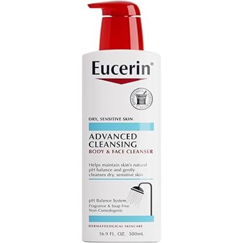 Eucerin Advanced Cleansing Body & Face Cleanser - Fragrance & Soap Free for Dry, Sensitive Skin - 16.9 fl. oz Bottle