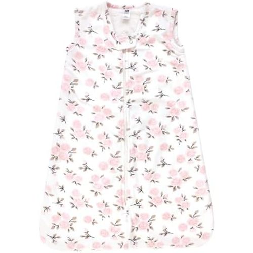 Hudson Baby Infant Girls Plush Faux Fur Sleeping Bag, Wearable Blanket