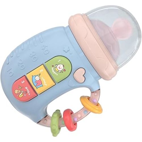 BESPORTBLE Newborn Bilingual Music Learning Interactive Electric Bottle Rattle with Light and Sound Safe Early Education for Cognition and Hand Eye Coordination Showers and Birthdays