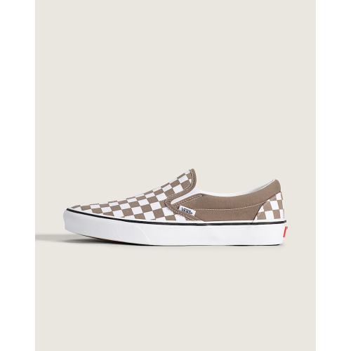 Classic Slip-On Checkerboard Shoe in Checkerboard Walnut Brown / White | Vans