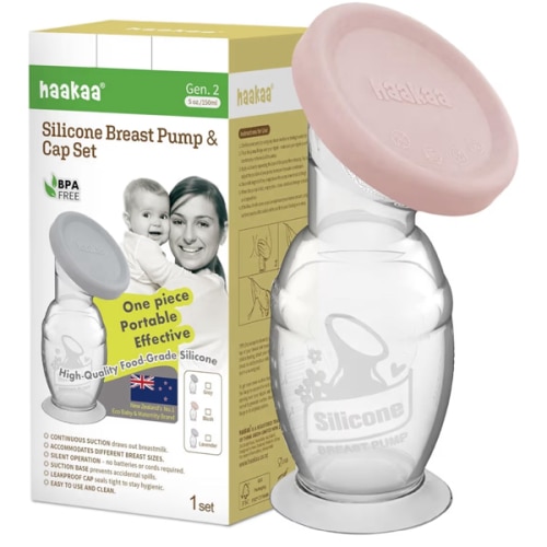 Amazon.com : haakaa Silicone Breast Pump & Silicone Cap (Blush) 5oz/150ml, Gen.2 : Baby