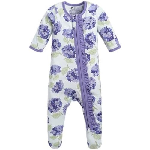 monica + andy Double Zipper One Piece, 100% Organic Baby Clothes for Girls & Boys, Unisex, Preemie, Newborn & Infant Sizes
