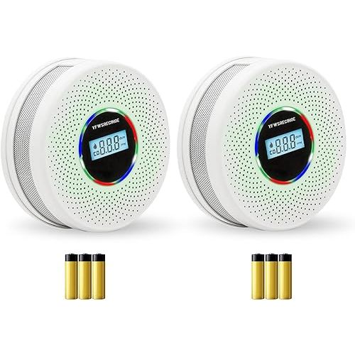 Upgraded Combination Smoke and Carbon Monoxide Alarm Detector, Dual Sensor Smoke Alarm&Carbon Monoxide Detector (Includes Battery)