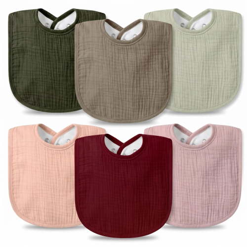 VOMARHUG Baby Muslin Bibs for Boys Girls,Organic Muslin Baby Bib for Drooling and Teething, Soft Bandana Drool Bibs 6 Pack