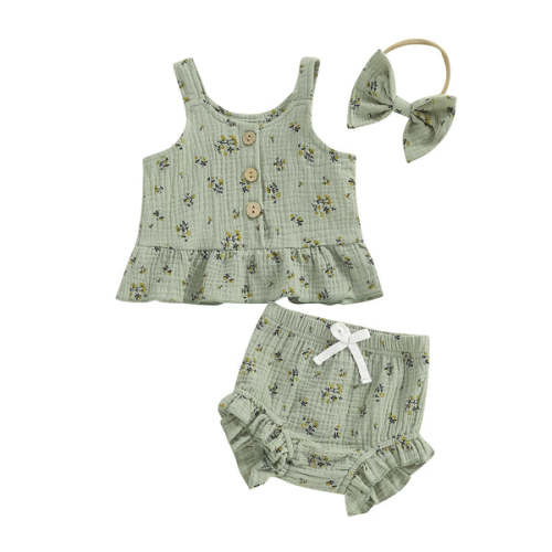 MARLEY Floral Ruffle Outfit - Hazel & Bo