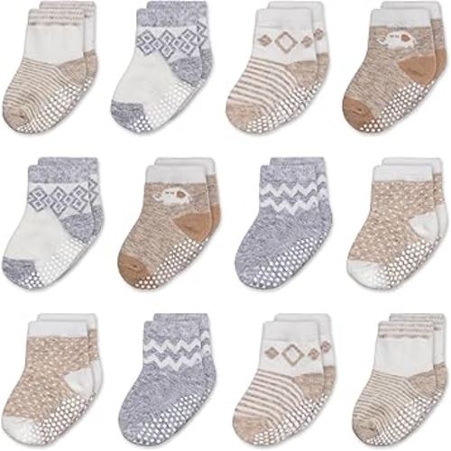 Mother's Choice Organic Cotton Baby Socks 6-12 Months Boys - 12 pairs Soft and Cozy Newborn Socks, Gentle Baby Gap Socks, Perfect Shower Gift, Infant Footwear for Everyday Comfort and Little Ones