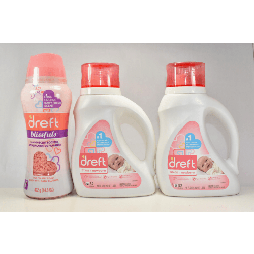 Dreft Stage 1: Newborn Hypoallergenic Baby Laundry Detergent & Blissfuls booster