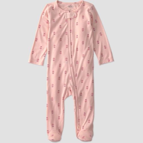 Carter's Just One You® Baby Girls' flowers Comfy Soft Long Sleeve Sleep N' Play - Pink 9M