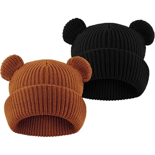 Toddler Boy Winter Hat Baby Knit Beanie Girl Warm Hats Kid Bear Ear Beanies for Cold Weather