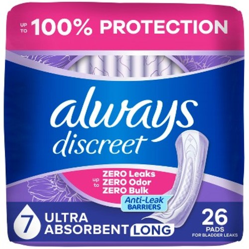 Always Discreet Ultimate Extra Protection 7 Drop Base Pads - 26ct