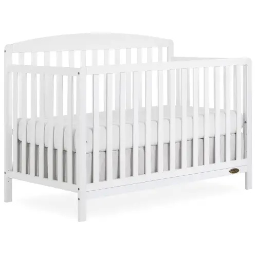 Dream On Me JPMA & Greenguard Gold Certified Odelle 5 in 1 Convertible Crib in White, Built of Sustainable Pinewood, 3 Mattress Height Settings, Non-Toxic Water-Based Paint Finish