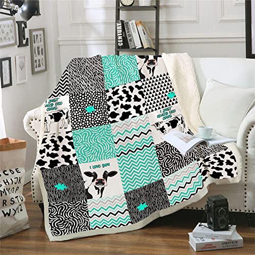 Cow Decor Bedding Throw Soft Print Blanket for Women - Valentine's Day Gift, Cute Farm Animal Print (50"x40", cow3)