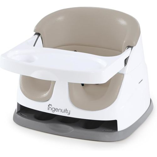 Ingenuity Baby Base 2-in-1 Booster Feeding and Floor Seat with Self-Storing Tray - Cashmere