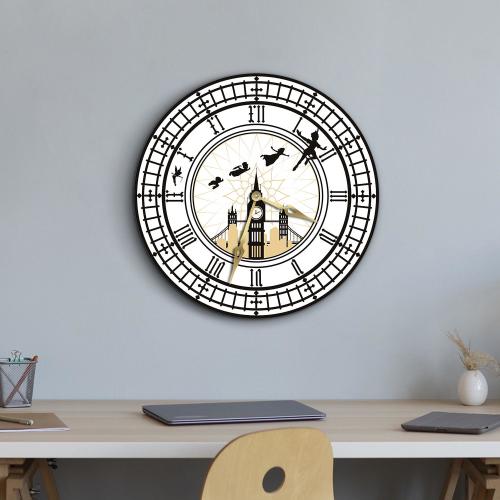 Peter pan clock, Neverland wall clock, Big ben wall clock,Wall clock unique,Tinker bell clock,Large wall clock,Nursery clock,Peter pan decor