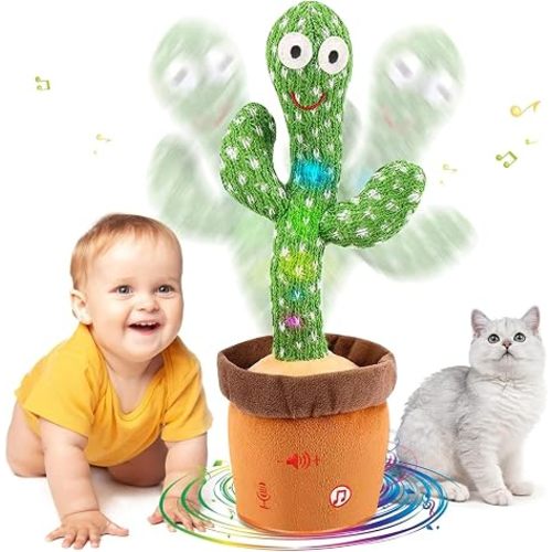 Talking Dancing Cactus - Repeats What You Say Recording Baby Toddler Toy | Baby Singing Recording Mimicking, Repeats What You Say, Musical Interactive, For 1 Year Old Boys Girls