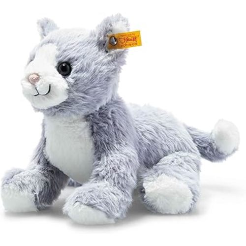 Steiff Cassie Cat Plush Stuffed Animal Toy Friend, Ice Blue, 10"