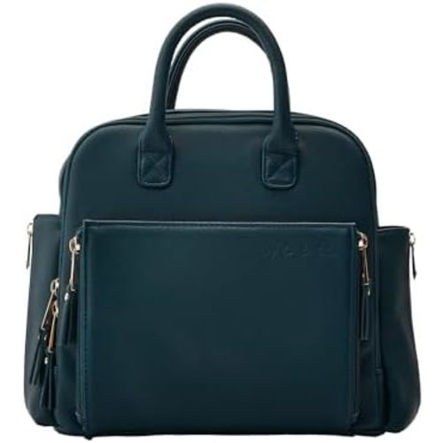 Ayla & Co Mini Bag, Transitional Minimal Diaper Bag, Vegan Leather, with Expandable Pockets, Built-In Wallet, Organizer