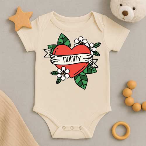 Mommy Heart Baby Bodysuit