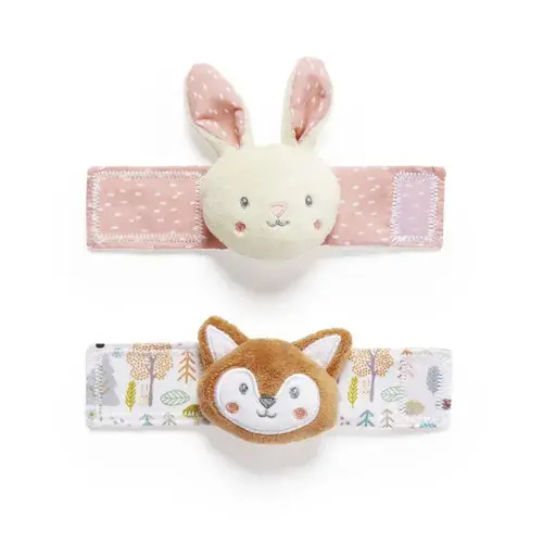Oscar & Florri Woodland Wrist Rattles | Baby Bunting AU