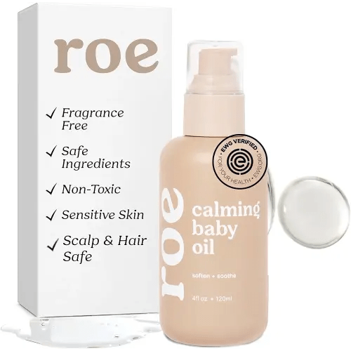 Roe Wellness Baby Hair, Scalp & Body Oil Unscented | Massage, Soothe, & Hydrates Irritated Skin | All Natural Non-Greasy Hydrating | Moisturize Full Body