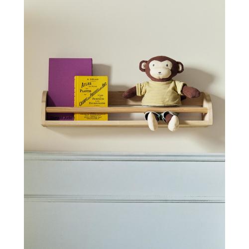 CHILDREN’S WOODEN SHELF WITH FRONT BAR