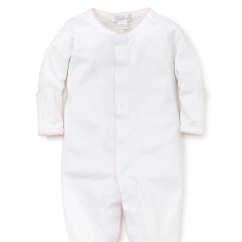 White with Pink Trim Footie