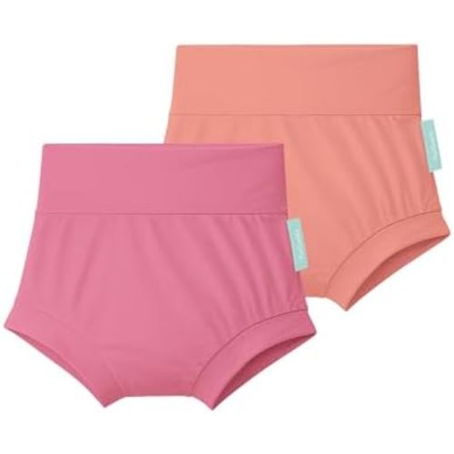 Baby Bloomers Bummies, Soft Bamboo Viscose High Waist Belly Shorts & Diaper Cover for Infant Toddler Girls Boys, 2-Pack