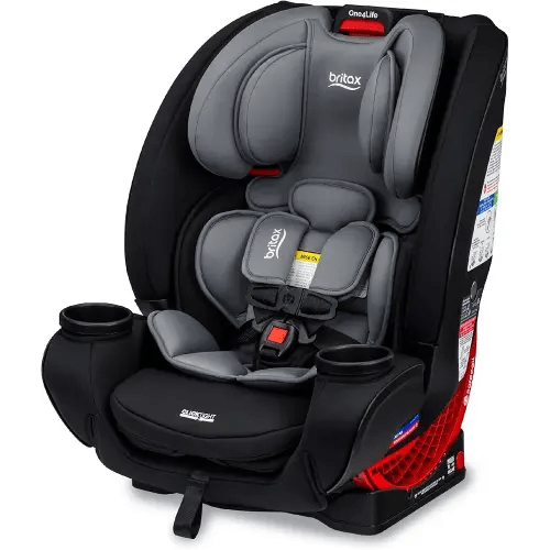 Britax One4Life All-in-One Car Seat, 10 Years of Use from 5 to 120 Pounds, Converts from Rear-Facing Infant Car Seat to Forward-Facing Booster Seat, Machine-Washable Fabric, Graphite Onyx